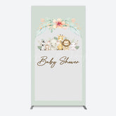 Lofaris Safari Green Leaf Floral Baby Shower Rectangle Backdrop